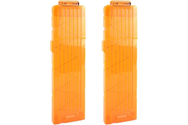 TiGog 2 st Clip Magazines för Nerf N Strike, 18-pil Clip Magazine, Snabb Laddning Pil Clip Magazine för Nerf N-Strike Elite Series Leksaksgevär, Transparent