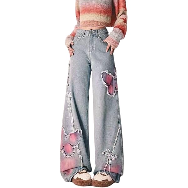 Jeans voor Vrouwen Mannen Baggy Jeans Y2K Baggy Cargo Broek Grunge Parachute Broek Emo Alt Streetwear Hip Hop(Small