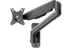 WORLDLIFT Supporto Monitor Muro da Parete per PC e TV – per Schermi 17-32 Pollici - Braccio Singolo con Molla a Gas Ergonomico Regolabile, VESA 75x75, 100x100 mm, 8 kg