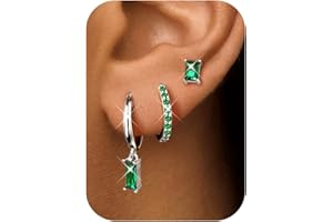 Chriscoco 3 Paires Boucles d'oreilles Femme Acier Inoxydable Creole Argent Femme Boucle d'oreille Plaquée Or 14K Petites Creoles Or Boucles d'oreilles Plusieurs Piercing Oreille - Avec Boîte À Bijoux