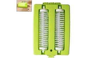 Oulensy Double Brush Head Handheld Carpet Table Brush Plastic Sweeper Crumb Dirt Cleaner Roller Tool ， Random Color