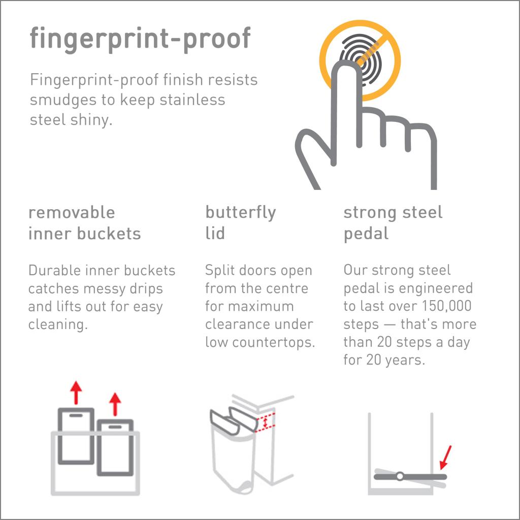 simplehuman Butterfly Recycler, 40 L FingerprintProof Stainless Steel Amazon.co.uk Kitchen