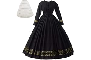 GRACEART Damski średniowieczny wiktoriański kostium w stylu vintage z lat 60. XX wieku z krynoliną