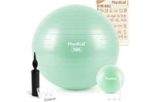 PhysKcal Pallina da Ginnastica 55-85 cm e 23 cm Set di Palline da Pilates, Anti-Scoppio, Antiscivolo, Pallina per Equilibrio, Fitball Gravidanza - Migliora Stabilità, Equilibrio e Postura