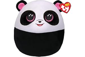 Ty - Squish a Boos - Coussin Peluche Enfant Bamboo le panda 20cm, TY39292