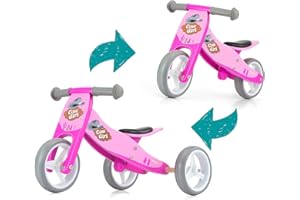 Milly Mally Jake Draisienne à Deux ou Trois Roues Vélo en Bois