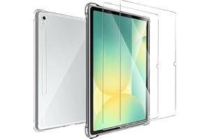 MEMELOKA Custodia per Samsung Galaxy Tab S10 Lite/Tab S10 FE 10.9 Pollici + Vetro Temperato, Cover Protezione in TPU Morbido Ultra-Sottile con Airbag in Silicone Rinforzato