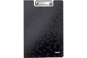 Leitz Carpeta con Pinza con Tapa, Polyfoam Ligero, Gama WOW, Negro