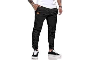 JMIERR Hose Herren Chino Cargo Hose Jogginghose Herren Baumwolle Sporthose Casual Freizeithose Elastische Taille mit Kordelzug Sweatpants Herren mit Taschen