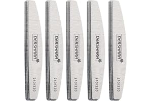 DERSHARA Lima De uñas Profesional Gel Acrílico Limas uñas 240/320 grit Bloque de pulido Doble cara papel de lija esmerilado Pulido Manicura - 15 Piezas (240/320)