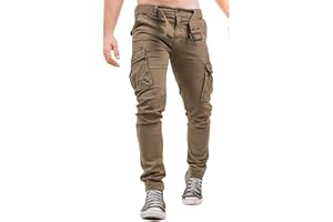 Instinct I Pantaloni Cargo Uomo in Cotone, Pantaloni con Tasche Laterali Uomo, Pantalone Tasconato Uomo Multitasche Cargo Uomo Slim Fit W9