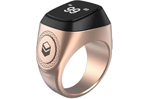 BREADOM Bague numérique musulmane compteur de tasbeeh cadeaux islamiques. Compteur de zikr qui se connecte à l'application iQibla Bague de Tasbih à écran OLED intelligent avec compteur de doigts pour le rappe