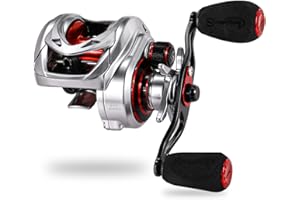 Sougayilang MAX Baitcasting Reel 8.0:1 High Speed Gear Ratio Fishing Reel 18LB Carbon Fiber Drag Baitcaster Reels with Magnetic Braking System for Saltwater Freshwater Fishing