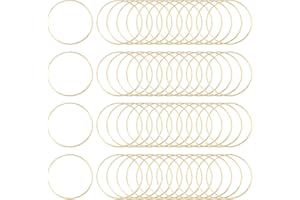 SOFPLATE 60 pz 40mm Orecchini A Cerchio Risultati Cerchi Rotondi Perline Ottone Dorato Cerchio Collegamento All'Orecchio Lunetta Aperta Cornice Ciondolo per Creazione di Gioielli Donne Artigianato Fai