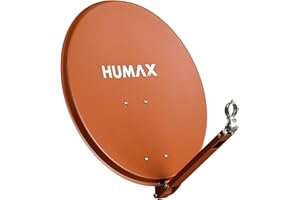 HUMAX Digital Professional 65 cm Satellitenspiegel, Sat Antenne mit Tragarm für LNBs, Satellitenschüssel aus Aluminium mit einem Durchmesser von 65 cm, rot