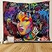 Produktbild HiExotic Wandteppiche Art Tapestry Tablecloth Bedspread Black Art African American Women Graffiti Hair Colorful Black Women Art Tapestry Wall Hanging Psychedelic Wall Tapestry 50X60 Inches Bohemian Ex