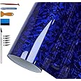 NewL Forged Carbon Fibre Vinyl Sticker, Blue, Bubble-Free, Air Release, DIY Sticker, Car, Vehicle, Motorcycle, Self-Adhesive (100 cm x 150 cm)