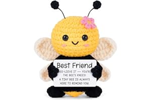 Gleevara Best Cute Friend Gifts, Best Friend Birthday Gifts for Women - Handmade Crochet Cute Bee, Unique Friendship Gifts for Women