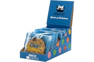 Kookie Cat Galletas Veganas de Chía y Limón Envueltas Individualmente, Sin Gluten, Sin Soja, Bio y Orgánicas, Anacardos y Avena, Paquete Múltiple de 12 x 50 g