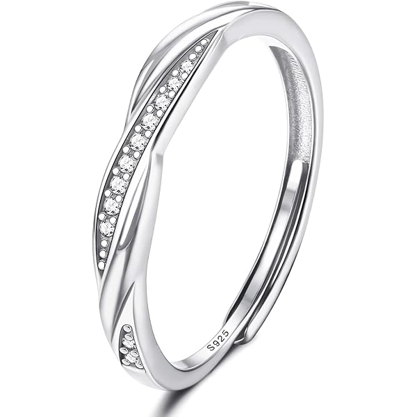 Bague Nœud D'Amour Argent 925 Zircone Cubique - Bague Réglable Femme Pour Fiançailles, Amitié Ou Cadeau