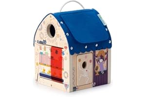 Lilliputiens - Entdeckungs-Holzhaus mit optischen Illusionen -Lehrreiches Holzspielzeug mit faszinierenden visuellen Effekten-Förderung von Motorik & Fantasie-Verschlüsse, Haken, Riegel...-Ab 3 Jahren