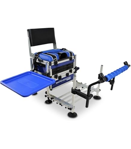 Koala Products KS System Sitzbox Mit Stange & Hakenstütze – Praktisches Zubehör Für Angler, In Schwarz/Blau