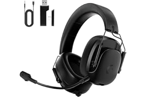 Gvyugke Gaming Headset mit Mikrofon, 2,4G Wireless Headset für PS5, PS4, PC, Switch, Mac, Surround Sound Faltbarer Bluetooth Gaming Kopfhörer kabellos mit 3,5 mm Kabelmodus, Über 45H+ Akkulaufzeit