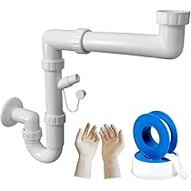 Sifone Scarico A S Per Lavandino - Diametro 40mm, Attacco Universale 1 1/2 E 1/4 | Per Bagno, Cucina E Lavanderia