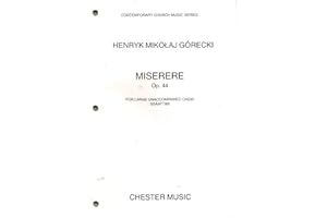MUSIC SALES Henryk Mikolaj Górecki: Miserere Op.44: SATB: Vocal Score
