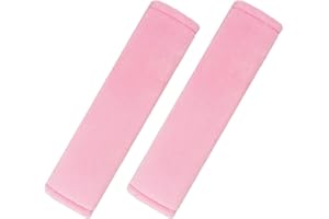 Hoclauho Autositzgurtpolster, Schutzpolster für Sicherheitsgurte, Universelle Schulterpolster Erwachsene und Kinder, Komfortable Gurtpolsterung für Auto, Rucksack, Kamera (A-Pfirsichrosa, 25 * 6)