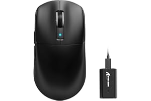 ‎ATTACK SHARK ATTACK SHARK R6 Bezprzewodowa mysz do gier 8KHz, SUPERLIGHT 42g, Nordic 52840 MCU, czujnik do gier PixArt PAW3950MAX, BT/2.4G /Przewodowy, 6 regulowanych DPI do 42000, akumulator 250mAh(czarny)