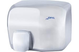 Jofel - Secamanos Óptico 2000W, Secador de Mano con Sensor de Infrarrojos Activado y Desactivado Automático, Antivandálico, Modelo Íbero, AA92000 Carcasa en Acero Inoxidable Brillo