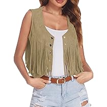 Fulidngzg 70er Jahre Cowgirl Weste - Ärmellose Fransenweste Für Festival