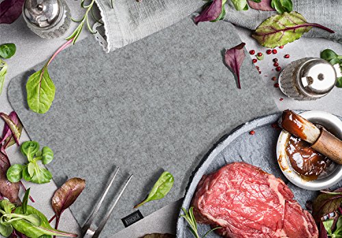 Tischsets aus 4mm Filz für 4 Personen Graumeliert. Sonderposten (vergünstigte B-Ware leichte Mängel) - 3