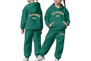 Generisch Chándal infantil para niña y niño, cálido, manga larga, sudadera con capucha, pantalones y conjunto para invierno