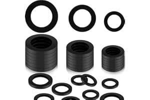 XUNIEA 24 Stück Gummischlauchringe, Dichtungsringe für Wasserhahn, O-Ring, Gummi, Duschschlauch-Unterlegscheibe, 1/2 Zoll, 3/4 Zoll, 30 mm (1,18 Zoll) OD 20 mm (0,8 Zoll) ID, Schwarz