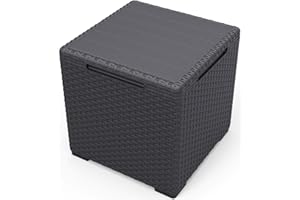 ‎KETER Keter Vigo Aufbewahrungsbox Beistelltisch 37x37x37cm Wetterfest Innen & Außen Graphit