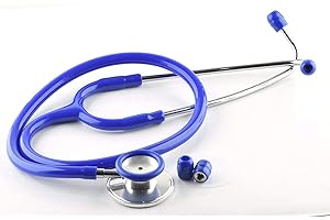 MARLAS Optimum Dual Head Stethoscope - Professional Medical Tool for EMTs, Nurses, Doctors, Vets, and Students (Blue)