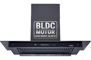 Elica 90cm 1600 m3/hr BLDC Filterless Autoclean Kitchen Chimney with FULL GRILL |15 Yrs Motor WARR |FLAT FL 900 MAX BLDC HAC LTW MS NERO | Black| 9 Speed Touch Control with RPM Display + Motion Sensor