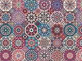 Maße: 95cm lang x 95cm hoch Oedim Mehrfarbige PVC Octogons Teppich PVC  95x95cm  PVC-Teppich  Vinylboden  Dekoration