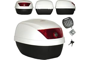A-Pro Universal Polypropylene Motorcycle Motorbike Scooter Luggage Box Top Case White