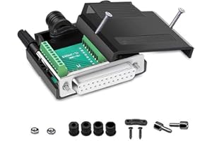 PENGLIN DB25 Adattatore seriale RS232 D-SUB senza saldatura, 16 mm più sottile 25 Pin Terminale Breakout Scheda Connettore senza saldatura con accessori custodia (1 pz DB25 femmina senza saldatura)