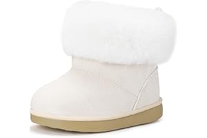 GAATPOT Bottes Enfant Bottines Fourrées Filles Garçon Botte de Neige Chaude Doublé Chaussures d'Hiver Antidérapant Sole Souple 20-29EU