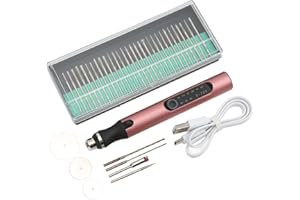 PYHODI General Tools Bolígrafo de Grabado Inalámbrico para Metal, Herramienta de Grabado Portátil con Punta de Diamante, Máquinas de Grabado Recargables, 3 Velocidades, Bricolaje, (Oro rosa)