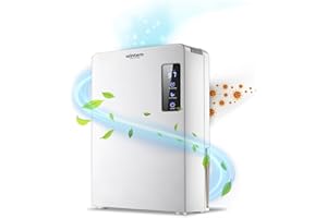 WINTEM Urano Deumidificatore Compatto Silenzioso - Deumidificazione Intelligente 65 Watt - Serbatoio 2200 ml con Sistema di Autospegnimento - Purificatore d'Aria - Display LED Touch