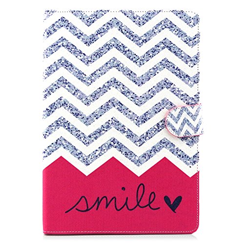 iPad Air Hülle, Deenor PU Leder Abdeckung Stand Flip Schutzhülle Hülle für Apple iPad Air iPad 5. (Wavy) - 2