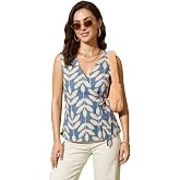 LABEL ADRIJA Pure Cotton Floral Printed Sleeveless Top for Women Waist Tie-Ups Wrap