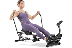 Máquina de Remo Inteligente y compacta de Movimiento Completo Sunny Health & Fitness, de bajo Impacto, con riel extralargo y aplicación SunnyFit® Opcional. Conectividad Bluetooth Mejorada.