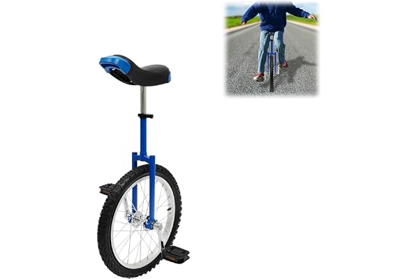 HUOMMGS enhjuling 18 tums uppgradering enhjuling med ergonomisk sadel balansträning cykel justerbar höjd för 1,2–1,55 m barn professionella inhjulingar för nybörjare, proffs unisex