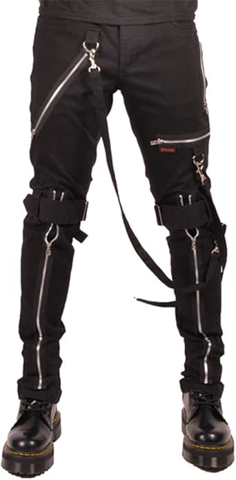 Tripp NYC Bondage Pants Mens Black Goth Punk Zip Strap Skinny Jeans Trousers: Amazon.co.uk: Clothing